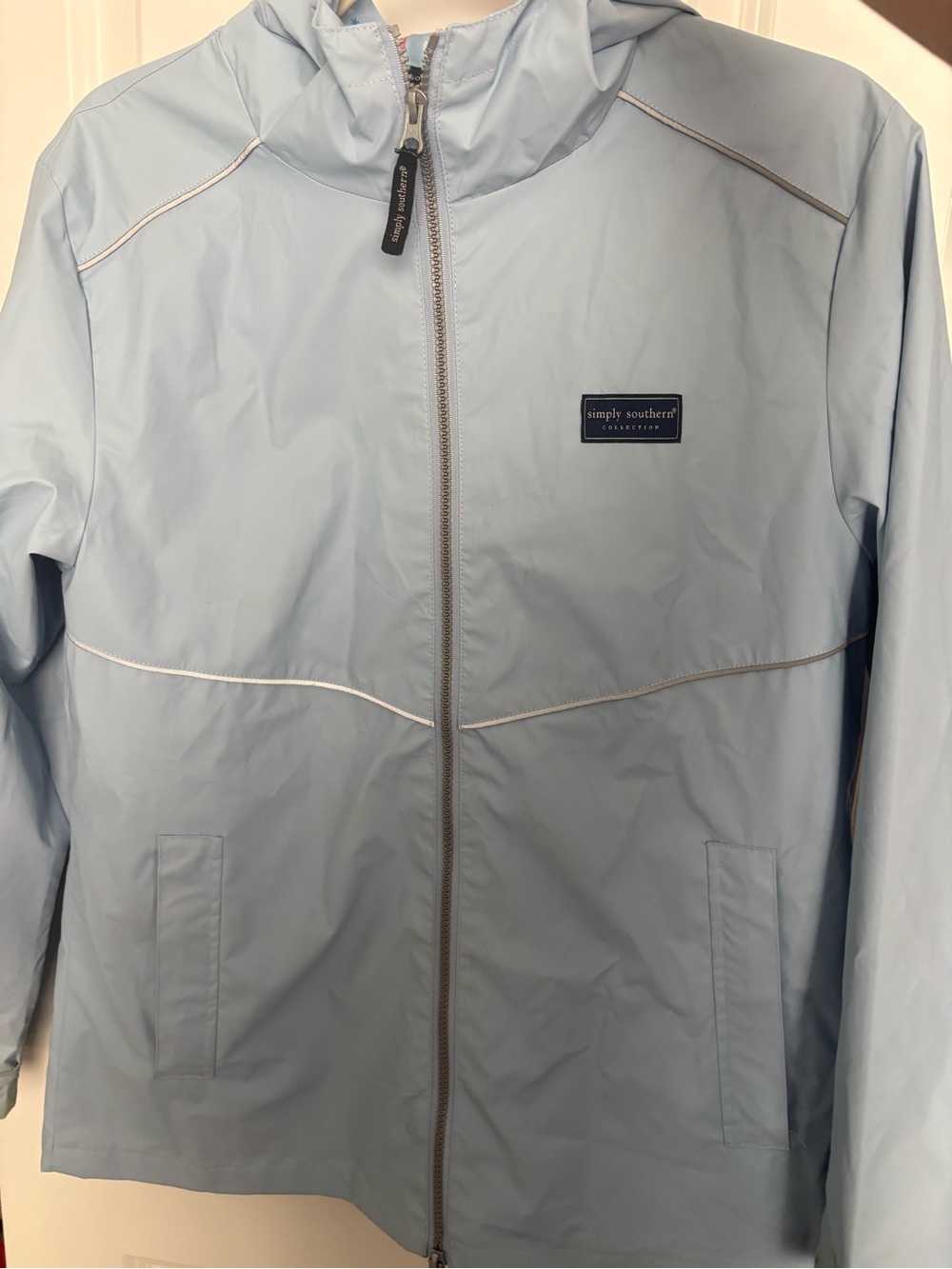 Simply Southern Light Blue Rain jacket